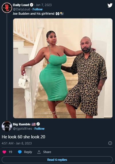 Joe Budden stairs photo with curvy girlfriend Shadee Monique reaction.