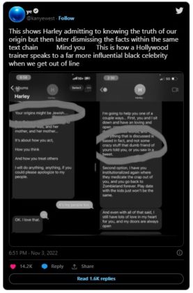 Kanye West Leaks Alleged Text Messages from Harley Pasternak