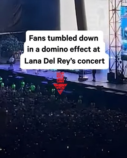 Fans being knocked over by demonic energy wave during Lana Del Rey's concert Illuminati Ritual in Mexico City 
