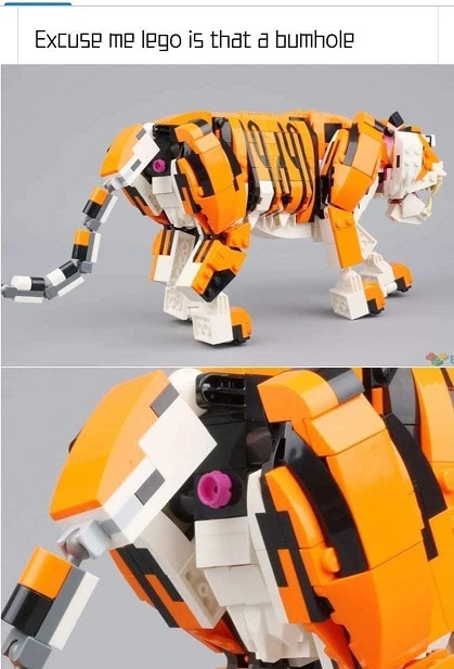 LEGO Creator 3-in-1 Majestic Tiger Set Butthole controversy.