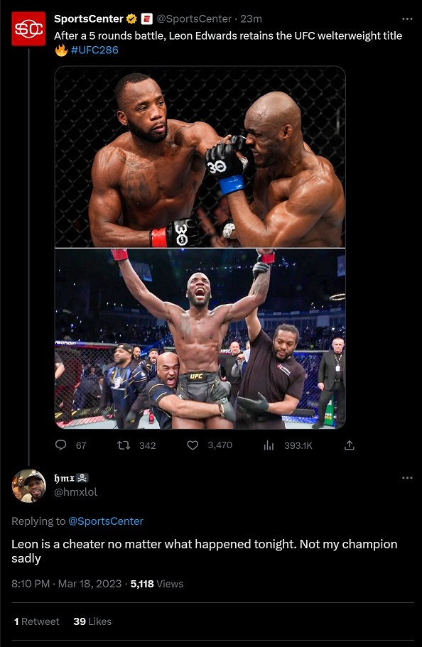 Leon Edwards cheating to beat Kamaru Usman at UFC 286 evidence