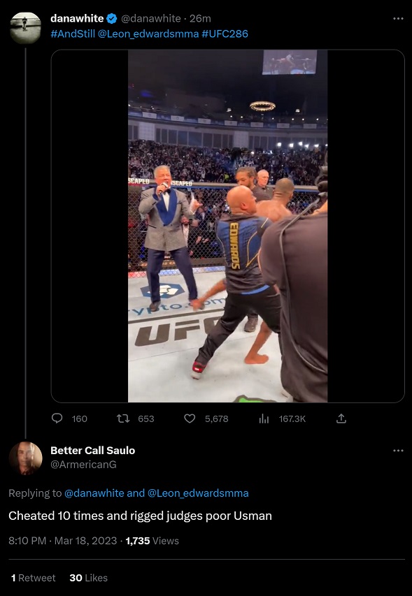 Leon Edwards cheating to beat Kamaru Usman at UFC 286 evidence