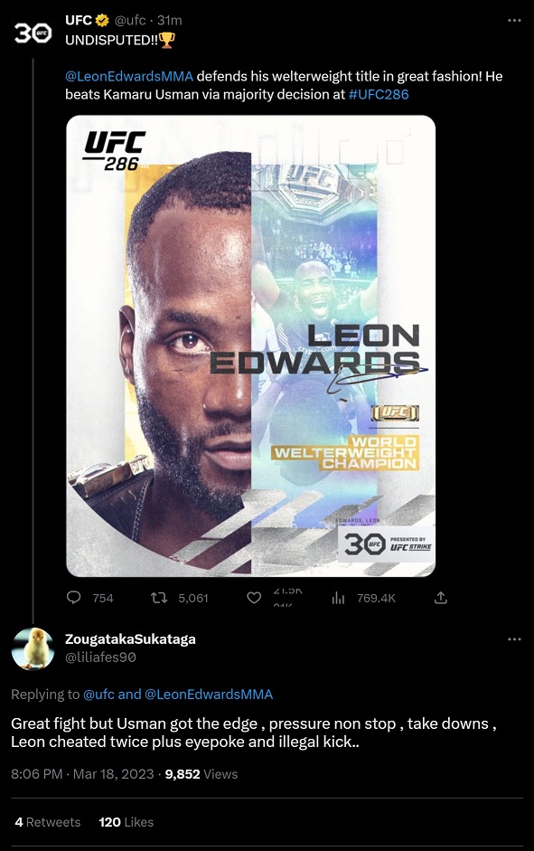 Leon Edwards cheating to beat Kamaru Usman at UFC 286 evidence