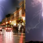 Video Shows Lighting Striking Moving Car then Entire Town Runs to Rescue the Driver and His Family