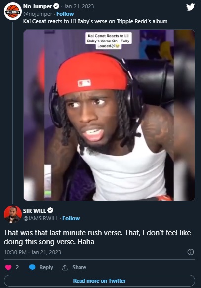 Social Media Roasts Lil Baby's Verse Lyrics on Trippie Redd 'Fully Loaded' from Mansion Musik Album after Kai Cenat's Reaction