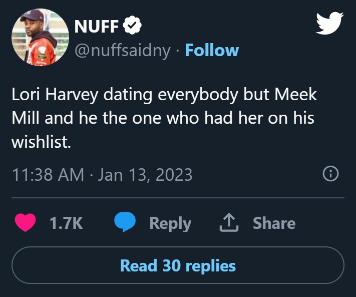 Meek Mill Lori Harvey Wish List reaction