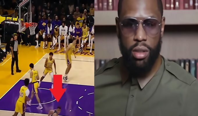 Timberwolves Star Luka Garza Talks Trash to Floyd Mayweather While Destroying Lakers in Front Lebron James