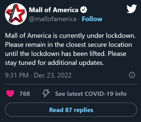 Mall of America shooting at Nordstrom details about the lockdown lifting