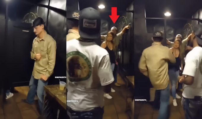 Man Catches His Wife Cheating in Men's Bathroom at Night Club in Fight Video with Strange Plot Twist