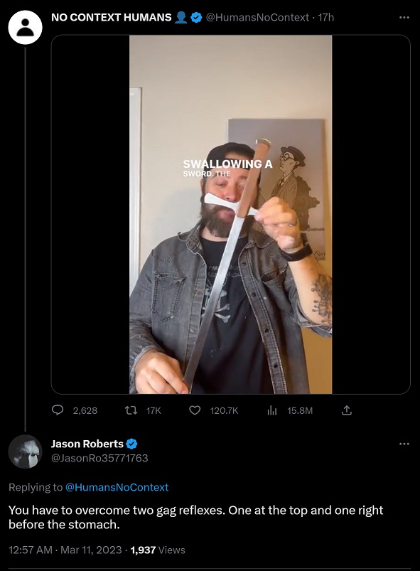 Man Exposes the Illusion Trick Behind How Magicians Swallow Swords using sheath reaction