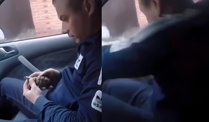 Man Accidentally Pulls Safety Pin Off Grenade While Sitting Inside His Car in Scary Footage