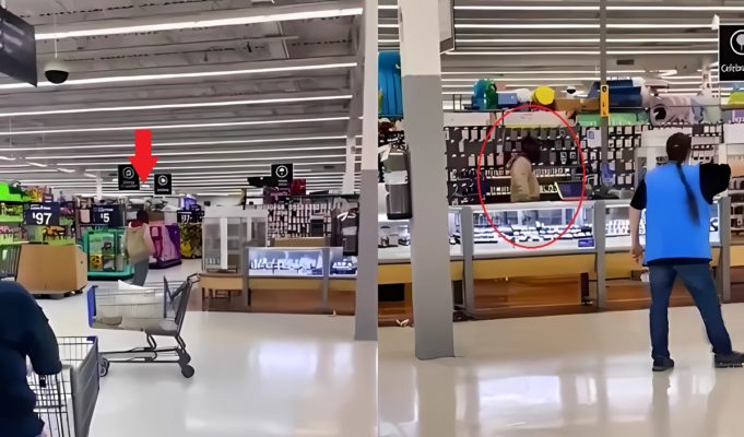 man-smashing-jewlery-cases-in-walmart