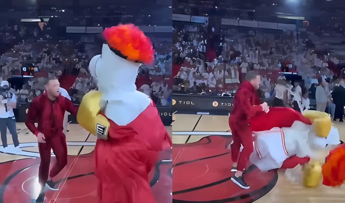 Did Conor McGregor Accidently Knockout the Miami Heat Mascot?