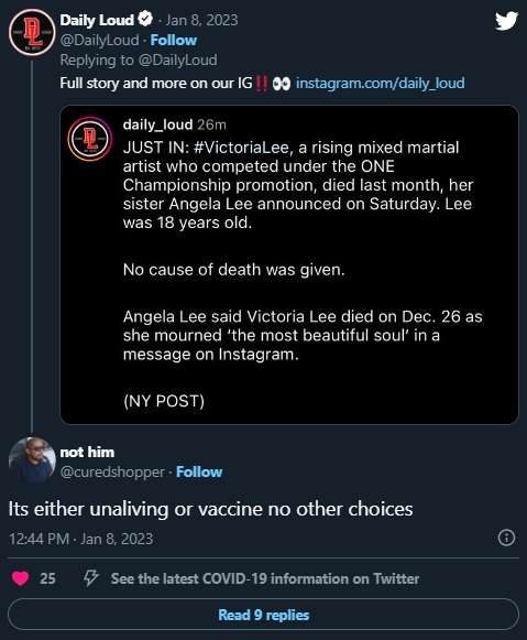 Conspiracy Theory the COVID Vaccine Caused MMA Fighter Victoria Lee Death at 18 Years Old Trends on Social Media