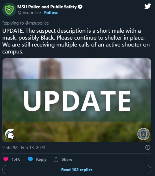 Videos Showing MSU Michigan State University Students Running From Active Shooter Surface as Police Release Description of Suspect