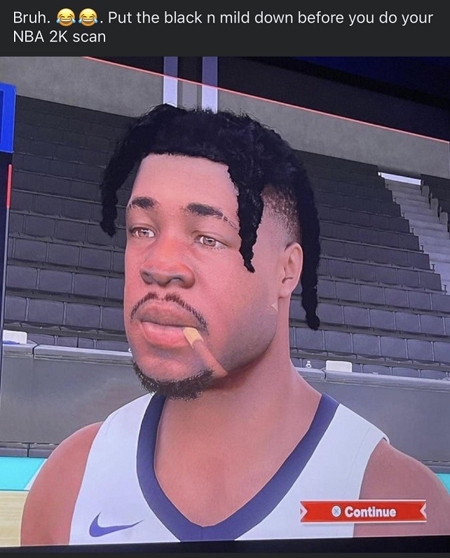 An NBA 2k24 MyCareer MyPlayer with a Black and Mild Blunt in His Mouth