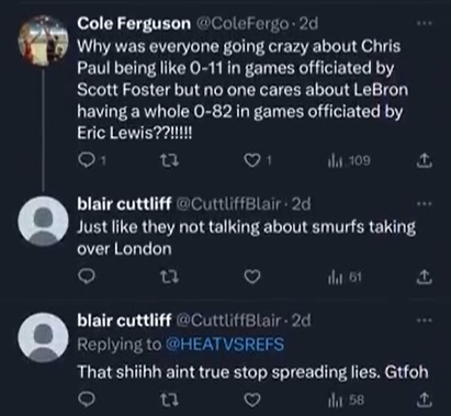 Why People Believe NBA Referee Eric Lewis' Burner Account @CuttliffBlair, aka Blair Cuttliff on Twitter Got Exposed