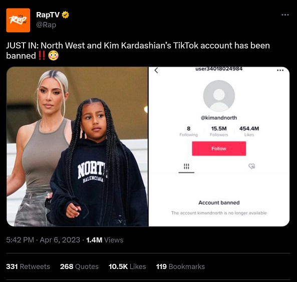 Did Kanye West Get Kim Kardashian and North West Banned From TikTok? Conspiracy Theory Explained