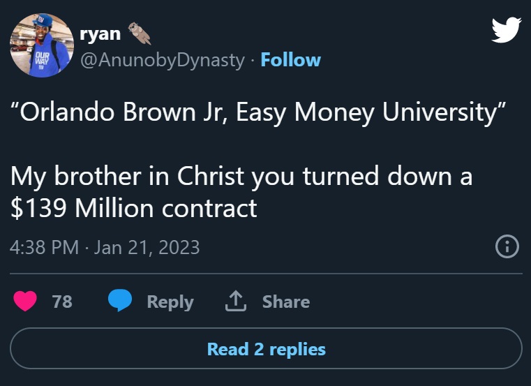 Here's Why Orlando Brown Says 'Easy Money University' During Kansas City Chiefs Games