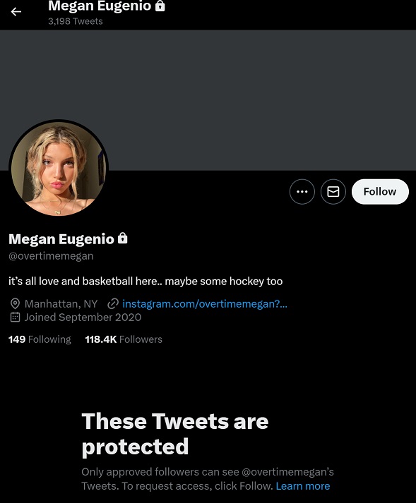 Did a Megan Eugenio $ex Tape Leak? Overtime Megan Makes Twitter Account Private after Alleged Videos Surface