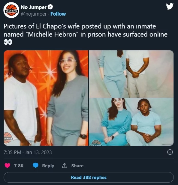 Is El Chapo's Wife Cheating With a Black Man Inmate Named 'Michelle Hebron'? New Prison Photo Sparks Conspiracy Theories