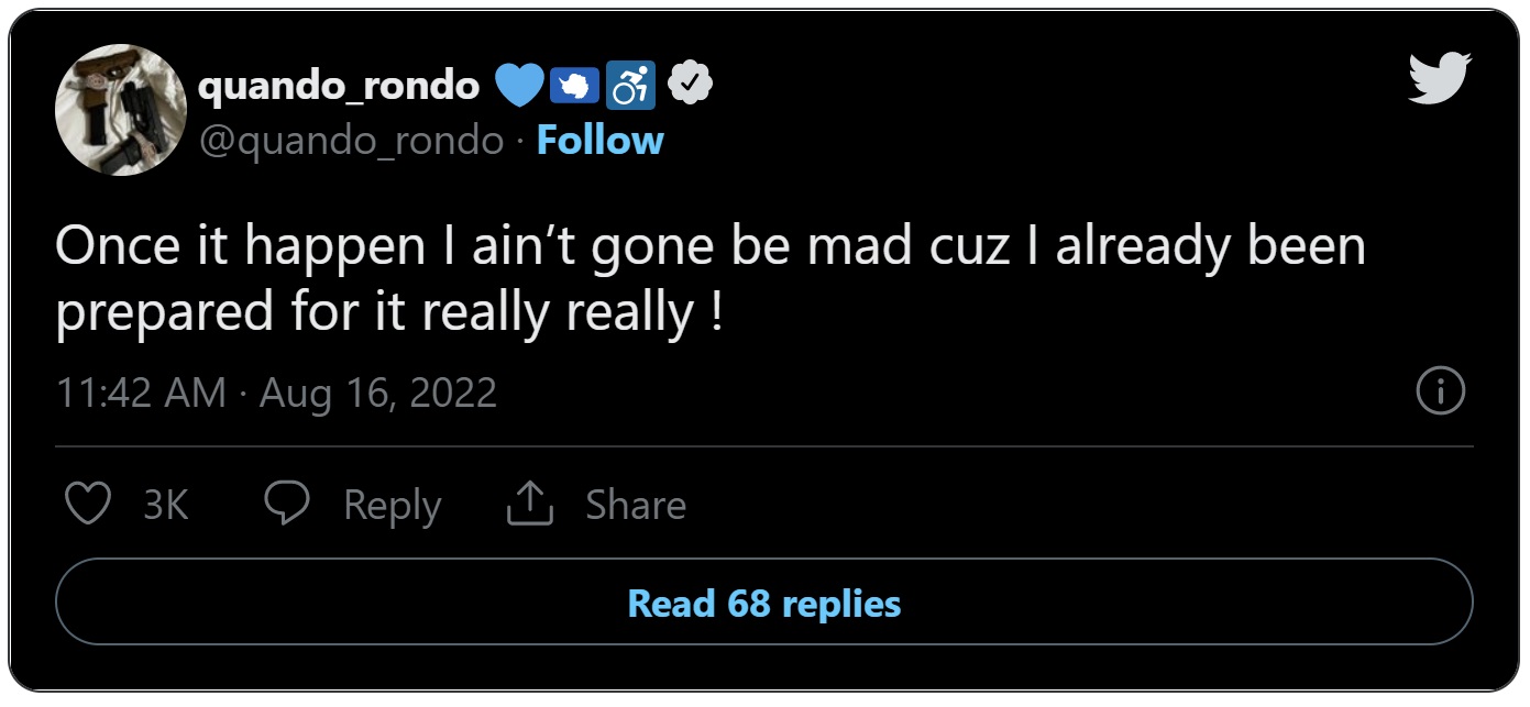 Quando Rondo's Last Tweet Before Getting Shot Sparks Conspiracy Theory ...