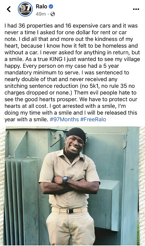 Ralo Reveals He Will Be Released from Prison This Year 2023 and Reacts to Strange Details of His Sentencing