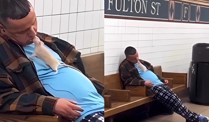 Does This Video Show a Fulton Street Subway Rat Tongue Kissing a Sleeping Man or Eating His Face?