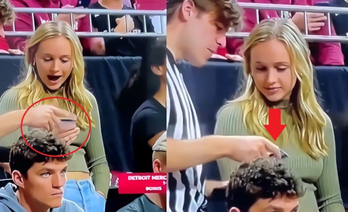 Referee Man Flexing Costco Card On Woman In Crowd During Detroit Mercy 