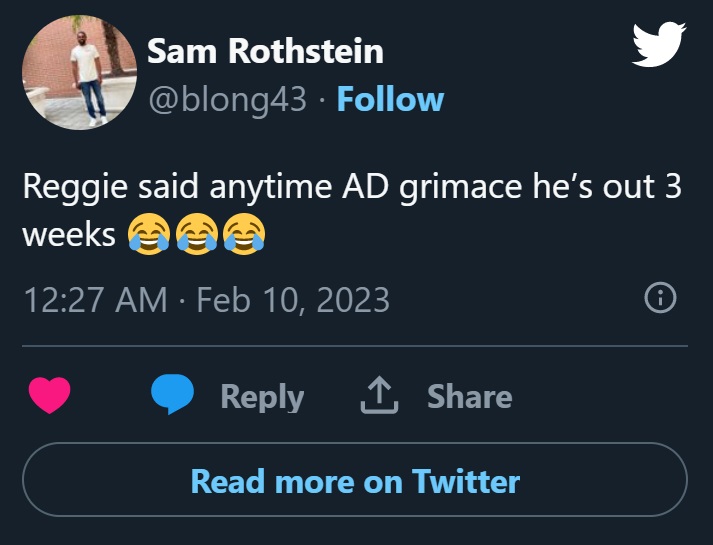 Social Media Reacts to Reggie Miller Dissing Anthony Davis with "Anytime AD Grimaces it's Three Weeks" Joke