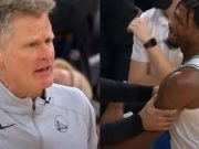 Steve Kerr Almost Fights Marcus Smart After Stephen Curry Ankle Leg Injury during Celtics vs Warriors