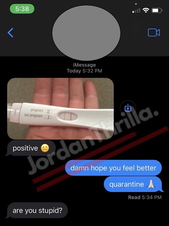 Leaked Text Messages from Woman Mistaking Pregnancy Test for COVID Test Goes Viral.