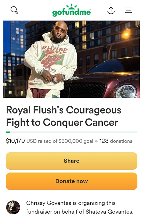 HipHop Legend Royal Flush GoFundMe to help him Battling a Rare Cancer and Paying His Medical Bills