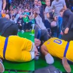 Camerawoman Almost Breaks Leg Stuck Under Russell Westbrook's Body During Celtics vs Lakers Chaos