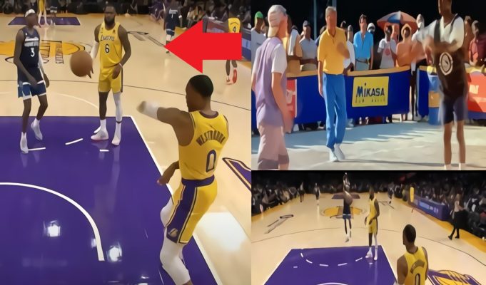 Russell Westbrook and Jaden McDaniels Unintentionally Recreating 'White Men Can't Jump' Movie Scene Goes Viral after Lakers Loss