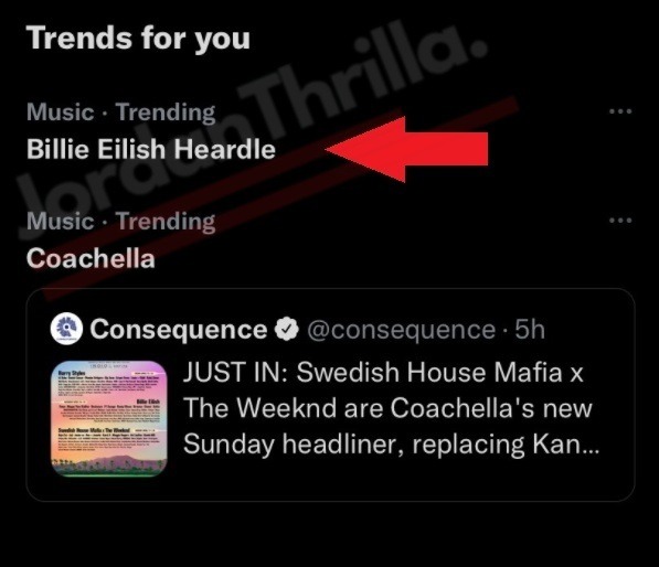 Photo explaining Billie Eilish Heardle is Trending.