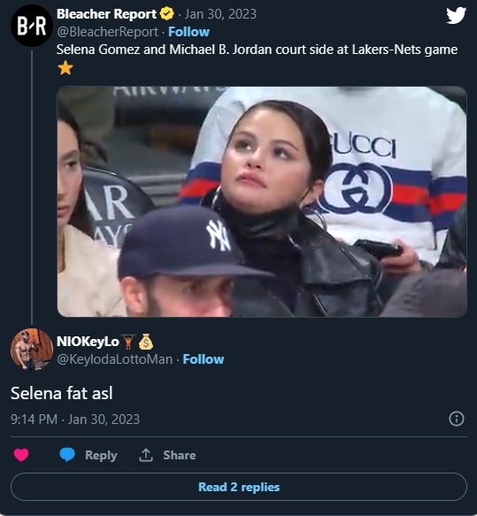 Selena Gomez Eating Food During Nets vs Lakers Game Fat Shaming Jokes