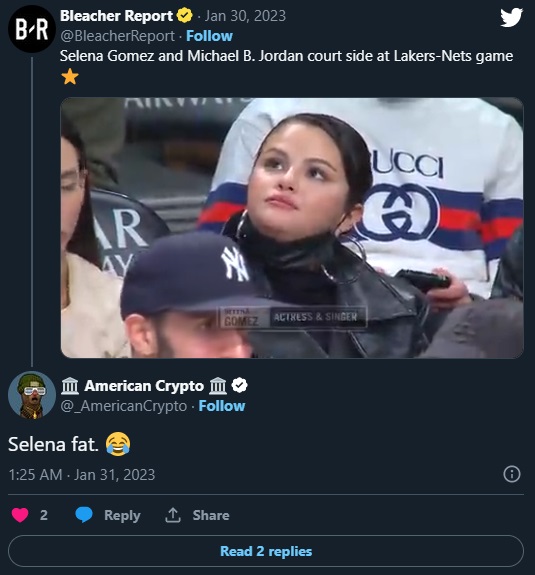 Selena Gomez Eating Food During Nets vs Lakers Game Fat Shaming Jokes