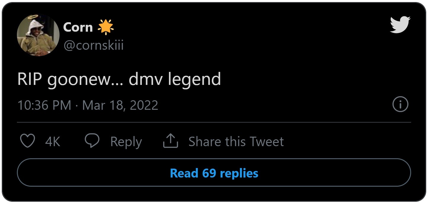 Celebrity reaction to Goonew's death after shooting.