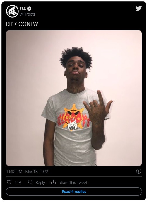 Celebrity reaction to Rapper Goonew dead news.