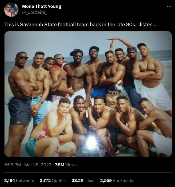 Women are Going Crazy Over Shirtless Shannon Sharpe in Leaked 1980s Photo of Savannah State Football Team