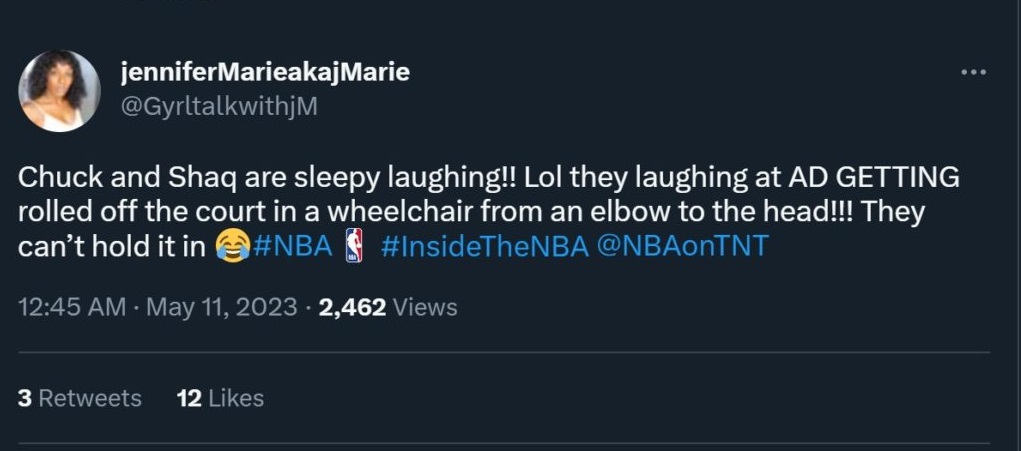 Reaction to video showing Charles Barkley and Shaq Laughing at Anthony Davis Getting Wheelchaired Out Warriors' Arena