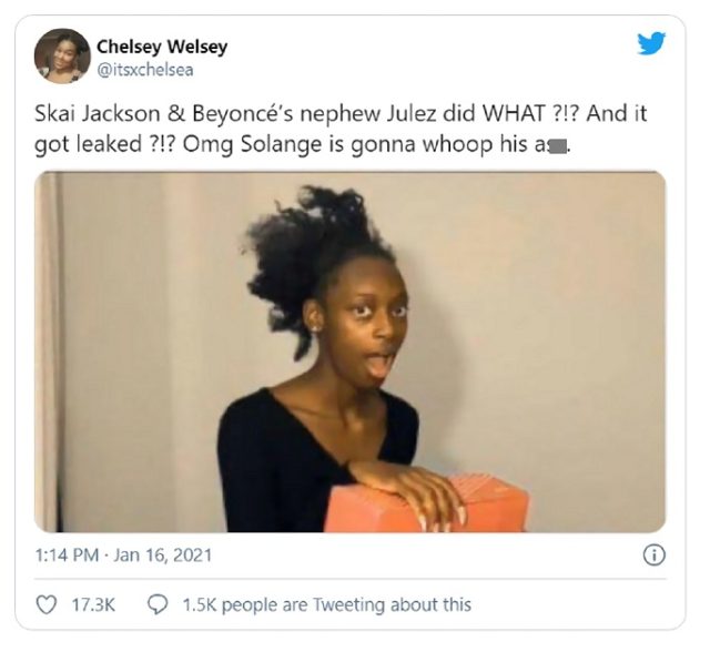 Beyonce Nephew Julez and Skai Jackson Tape Video Allegedly Leaks on Instagram