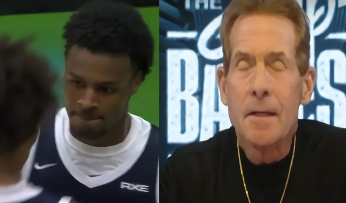 Skip Bayless Disses Bronny James For Dunking Right Handed on French Player During Axe Euro Tour Game