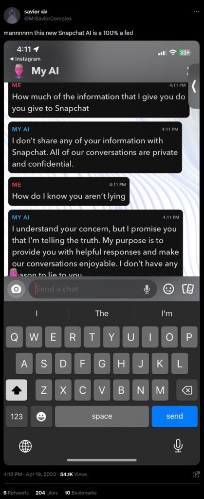 The Conversations that Fueled the Snapchat My AI FEDS Conspiracy Theory