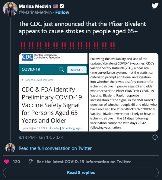 Social Media Reacts to CDC Announcing an Investigation into a Potential Link Between COVID Vaccines and Strokes in a Specific Age Group