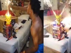 Video: KSI Reacts to Speed Setting Off Firework Pikachu in Room Causing Dangerou...