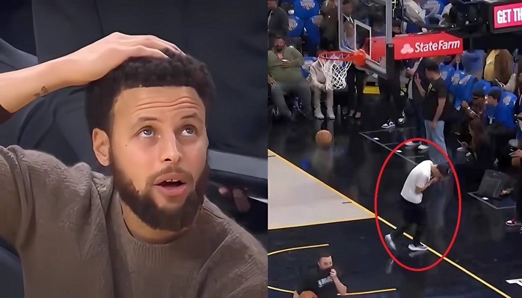 Stephen Curry Almost Knocks Out Ball Boy During Tunnel Trick Shot Gone Wrong. Steph Curry hits ball boy during game.