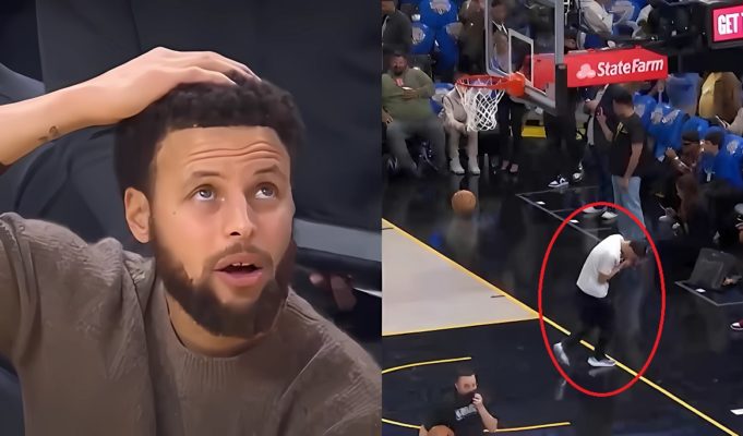 Stephen Curry Almost Knocks Out Ball Boy During Tunnel Trick Shot Gone Wrong