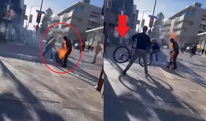 student-throws-bike-at-man-on-fire-at-uc-berkeley